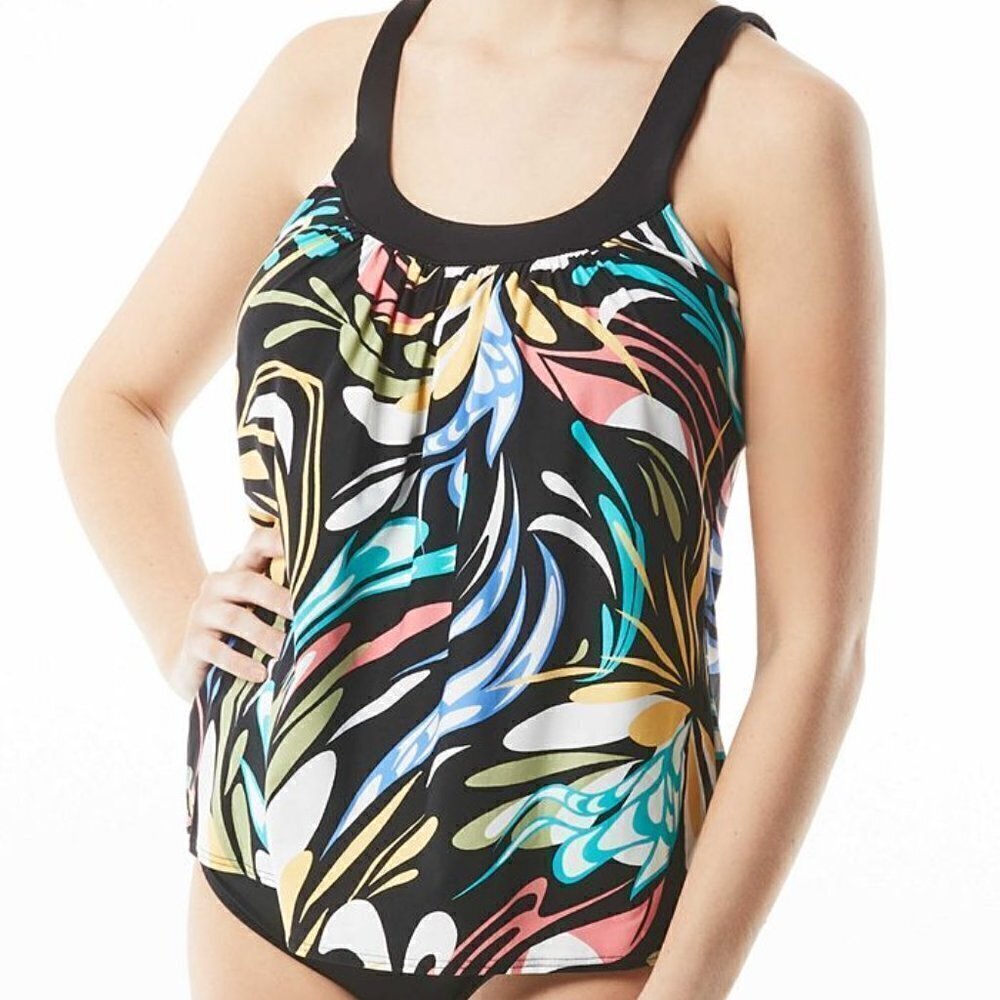 COCO Reef Ultra Fit Underwire Tankini Swim Top Women's Sz 34C